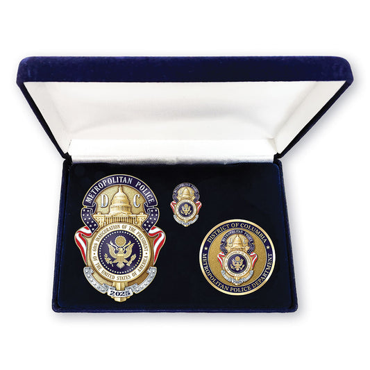 D.C. Metropolitan Police Department 60th Presidential Inauguration Badge, Coin, & Pin Set